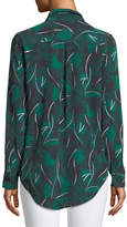 Thumbnail for your product : Equipment Essential Palm Leaf-Print Silk Shirt