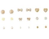 Thumbnail for your product : Charlotte Russe Girly Rhinestone & Pearl Stud Earrings - 9 Pack