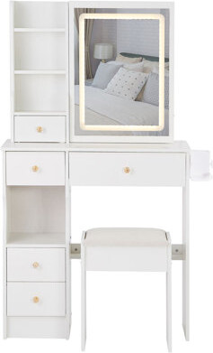 Simple Stylish Full Body Dressing Mirror Cabinet with Extra Large Mirror and Multi-Layer Storage, Ideal for Modern Homes and Vanities.