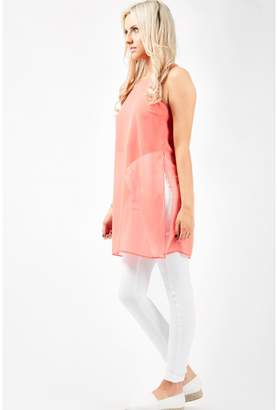 Select Fashion Fashion Womens Orange Side Split Halterneck Vest - size 6