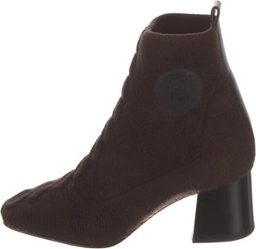Hermes Volver Ankle Lace-Up Boots From the 2023 Collection Brown Leather Trim Square-Toes with Leather Trim Embellishment Designer