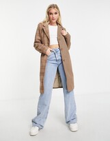 Thumbnail for your product : Abercrombie & Fitch wool dad coat in camel