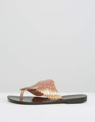 Melissa Pearl Gold Harmonic Cherub Flat Sandals