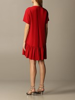 Thumbnail for your product : RED Valentino Short Dress In Satin With Flounce