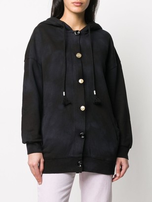Pinko Graphic-Print Buttoned Hoodie
