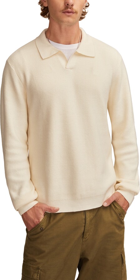 Johnny Collar Cotton Blend Polo Sweater