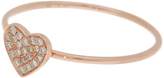 Thumbnail for your product : Ef Collection 14K Rose Gold Mini Heart Diamond Stacking Ring - 0.07 ctw - Size 7