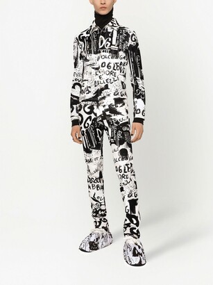 Dolce & Gabbana All-Over Logo-Print Denim Jacket
