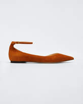 Thumbnail for your product : Jimmy Choo Lucy Suede Half-d'Orsay Flat, Canyon