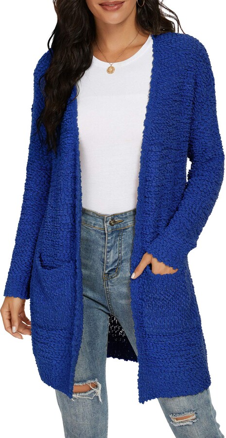 シルバーグレー サイズ rurumu:boa sleeve knit cardigan sax blue
