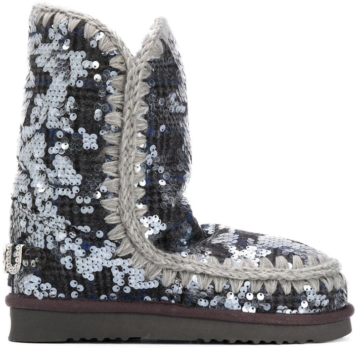 sequin boots womens