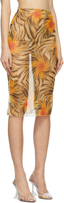 KIM SHUI Orange Mesh Tropic Skirt