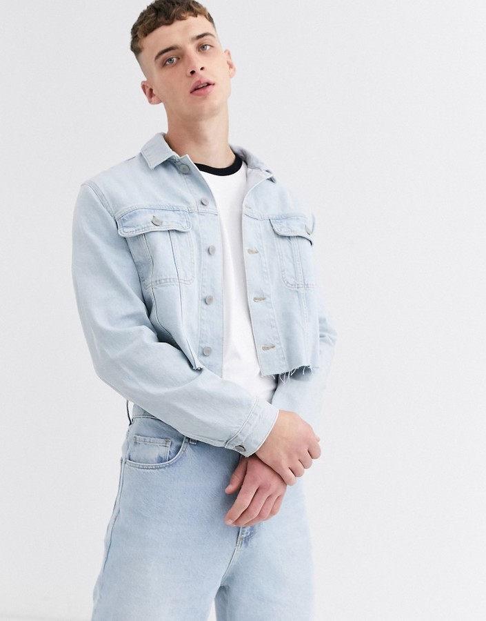 mens cropped denim jacket