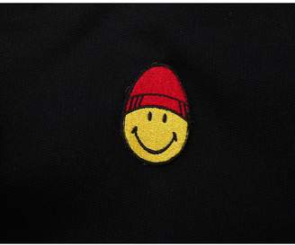 Ami Patch Smiley Pop Over Hooded Sweat Colour: BLACK, Size: MEDIUM