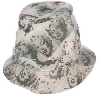 Philip Treacy Andy Warhol by Graphic Bucket Hat Grey Andy Warhol by Graphic Bucket Hat