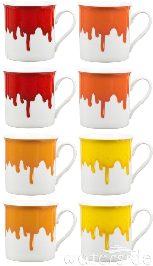 Waterside Set Of 8 Paint Drip Mugs ShopStyle