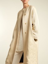 Thumbnail for your product : The Row Nettle Collarless Silk-cloque Coat - Mid Beige
