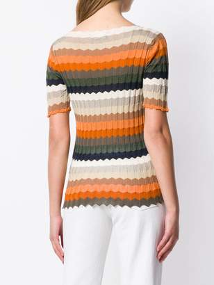 Roberto Collina panel stripe knitted top