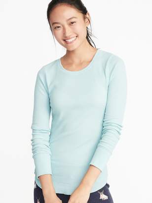 Old Navy Slim-Fit Curved-Hem Thermal-Knit Tee for Women