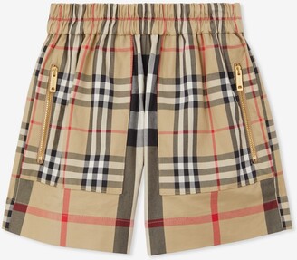 Burberry Childrens Patchwork Check Cotton Shorts Size: 10Y