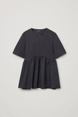 cos gathered scoop neck blouse