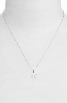 Nashelle Sterling Silver Initial Mini Star Pendant Necklace