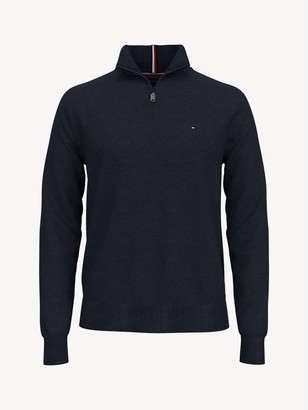 Tommy Hilfiger Essential Zip Mock Neck Sweater - ShopStyle