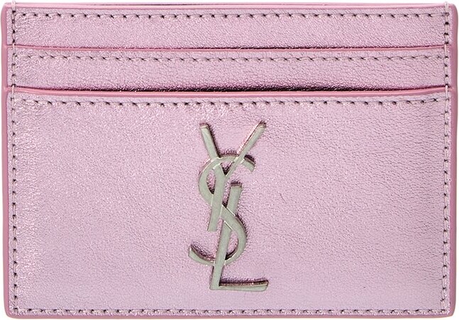 Saint Laurent Monogram Quilted Cardholder - Pink