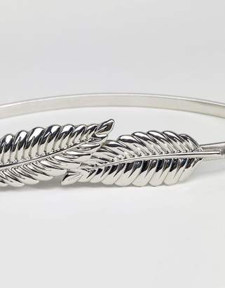 ASOS Design Leaf Chain Belt In Silver