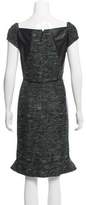 Thumbnail for your product : J. Mendel Leather & Tweed Dress