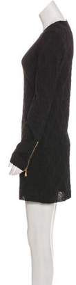 Balmain Long Sleeve Mini Dress Black Long Sleeve Mini Dress