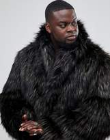 Thumbnail for your product : ASOS DESIGN PLUS Faux Fur Overcoat in Brown