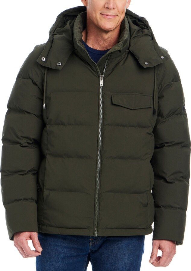 Vince Camuto Men's Hooded Stretch Zip-Front Puffer Coat