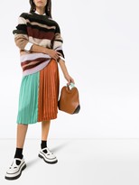 Thumbnail for your product : Plan C Colour-Block Pleated Midi Skirt