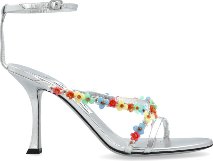 Jimmy Choo Heeled Sandals `Blanche`  - Silver