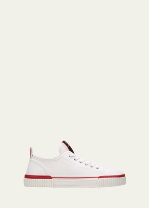  Christian Louboutin Men's Fun Lou Spike White and Beige  Sneakers (us_Footwear_Size_System, Adult, Men, Numeric, Medium, Numeric_7)