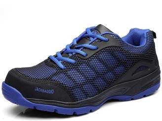 JACKBAGGIO Men's Athletic Steel Toe Breathable Mesh Lightweight Work Shoes (9.5, )