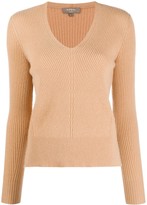 Thumbnail for your product : N.Peal rib knit V-neck jumper