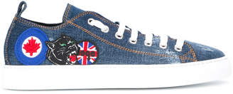 DSQUARED2 patched denim trainers