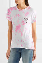 Thumbnail for your product : The Elder Statesman Printed Tie-dye Silk And Cashmere-blend T-shirt - Pink