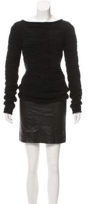 Jitrois Wool Leather-Paneled Dress