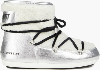 Moon Boot Shearling and metallic leather snow boots