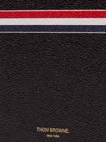 Thumbnail for your product : Thom Browne Stripe-print Pebbled-leather Notebook - Black