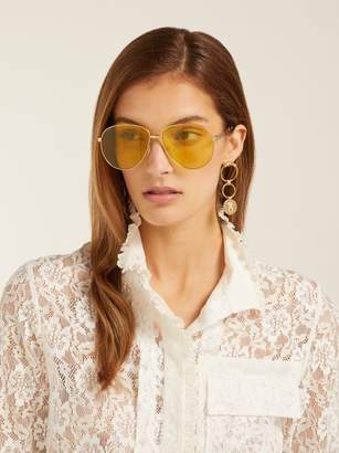 Gucci Aviator Metal Sunglasses - Womens - Yellow