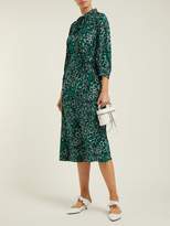 Thumbnail for your product : Cefinn - Camouflage Print Silk Crepe De Chine Midi Dress - Womens - Green Multi