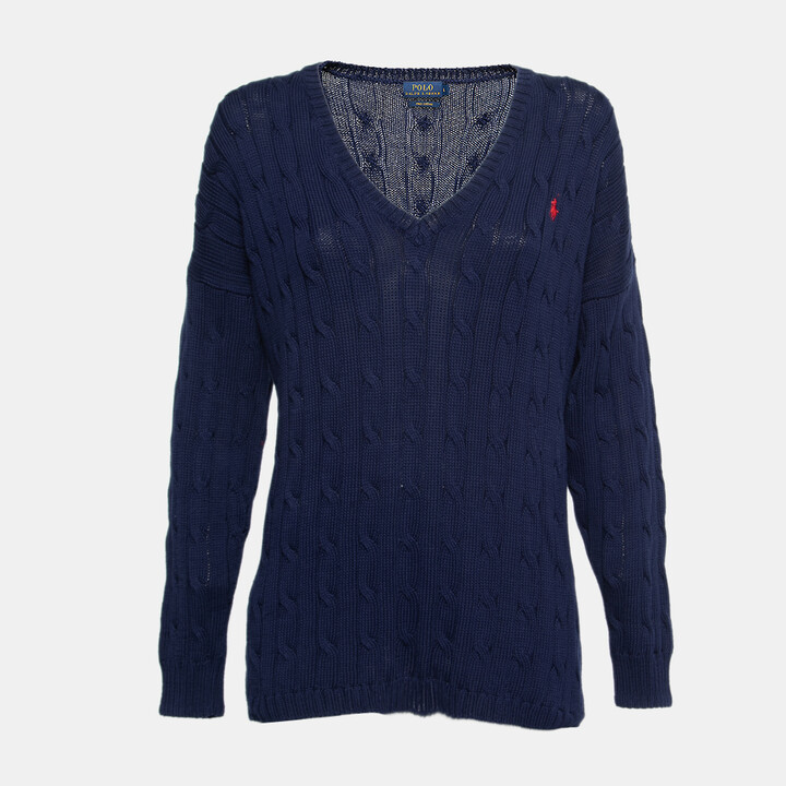 Polo Ralph Lauren Women's Cotton V-Neck Sweaters | ShopStyle