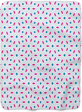 MentionedYou Blue Patterns - 1 Piece Premium Sherpa Blanket