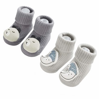 Cotton Thick Terry Cloth Xiang Ru Newborn Toddler Baby Anti-slip Slipper Floor Socks Lovely Ball Middle Tube 