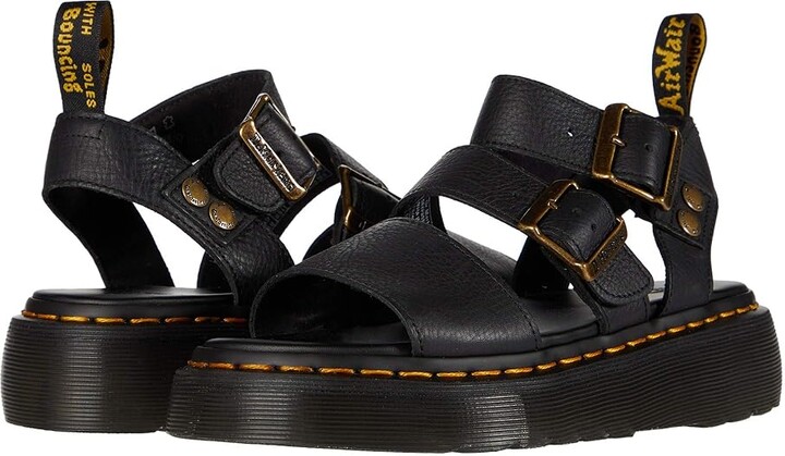 Dr. Martens Women's Black Platform Sandals | ShopStyle