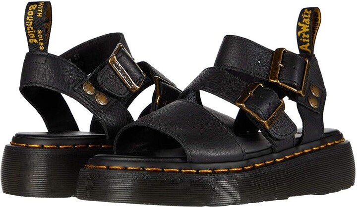 Dr. Martens Gryphon Platform Gladiator Sandals Women's Shoes Black : UK 3 (US Women's 5) M, Leather